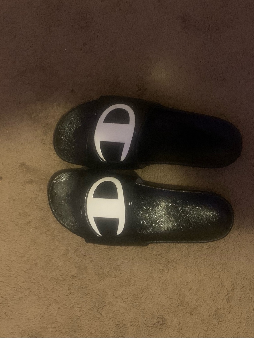Champions Black Slide Sandals